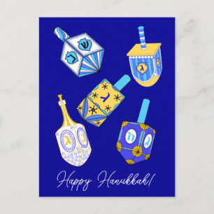 Dancing Dreidels Hanukkah Holiday Postcard