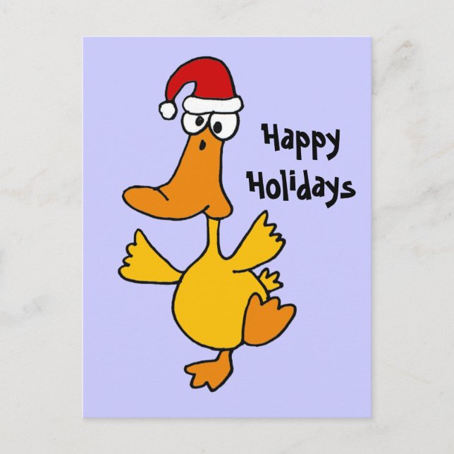 Dancing Duck Christmas Design Holiday Postcard (Front)