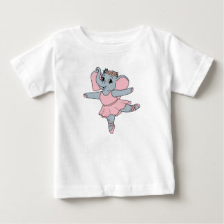 Dancing Elephant Ballerina Pink Ballet Animal Art Baby T-Shirt