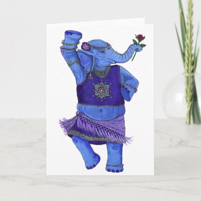 Dancing Elephant Greeting Card (Front)