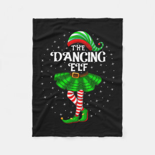 Dancing Elf Christmas Family Matching Women Girls  Fleece Blanket