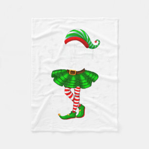 Dancing Elf Christmas Family Matching Women Girls  Fleece Blanket