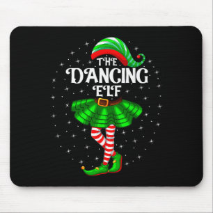 Dancing Elf Christmas Family Matching Women Girls  Mouse Pad
