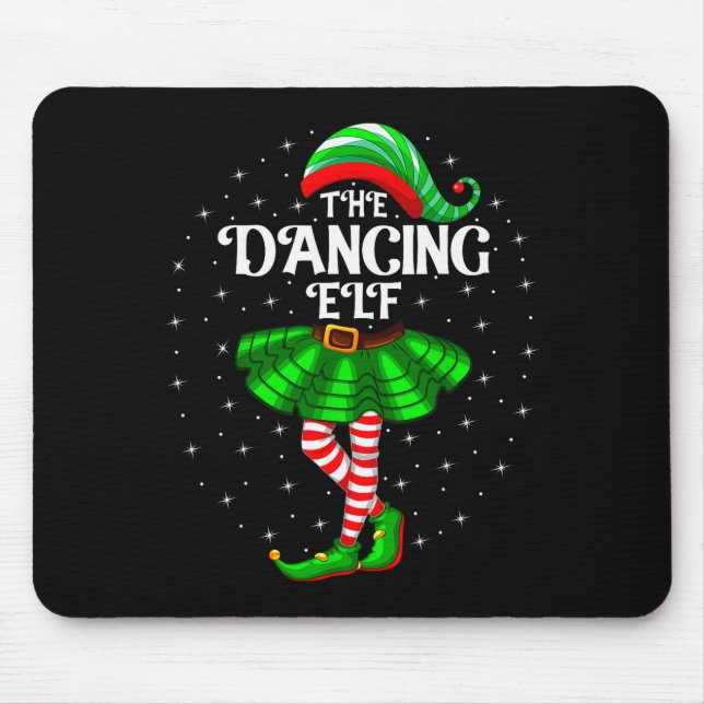 Dancing Elf Christmas Family Matching Women Girls  Mouse Pad (Front)
