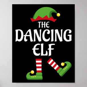 Dancing Elf Family Matching Group Christmas Party Poster