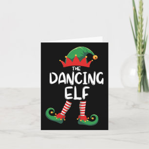 Dancing Elf Matching Family Group Christmas Party Card