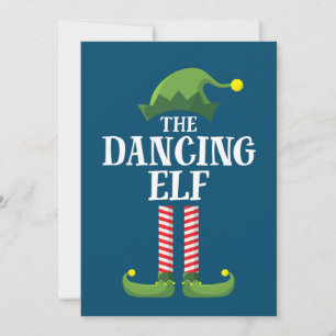 Dancing Elf Matching Family Group Christmas Party Invitation