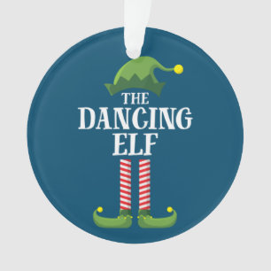 Dancing Elf Matching Family Group Christmas Party Ornament