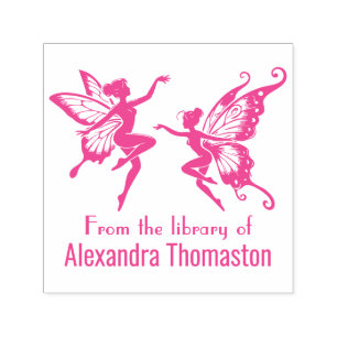 Dancing Fairies Butterfly Wings Library Book Name Self-inking Stamp