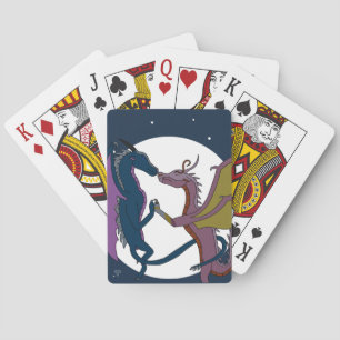 Dancing Fantasy Dragon Love Mystical Illustration Playing Cards