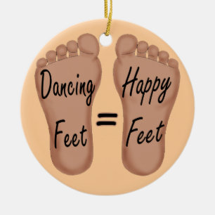 Dancing Feet Are Happy Feet Ceramic Tree Decoration