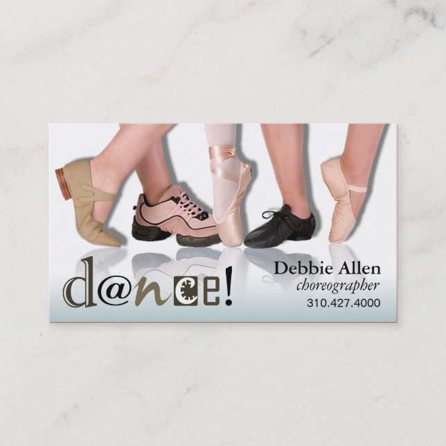 "Dancing Feet" - Choreographer, Dancer, Instructor Business Card (Front)