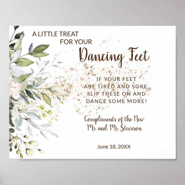 Dancing Feet Flip Flops Wedding Herbal Sign (Front)