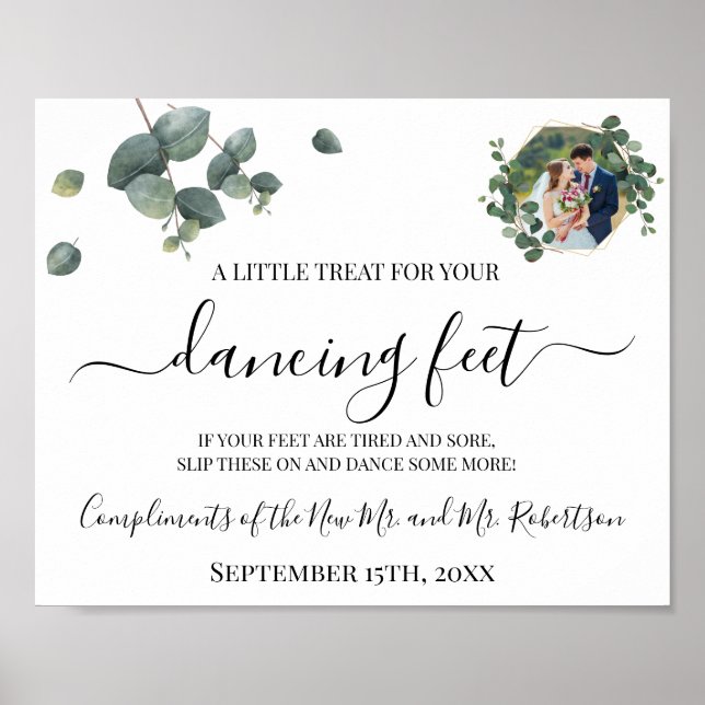 Dancing Feet Flip Flops Wedding Reception Sign (Front)