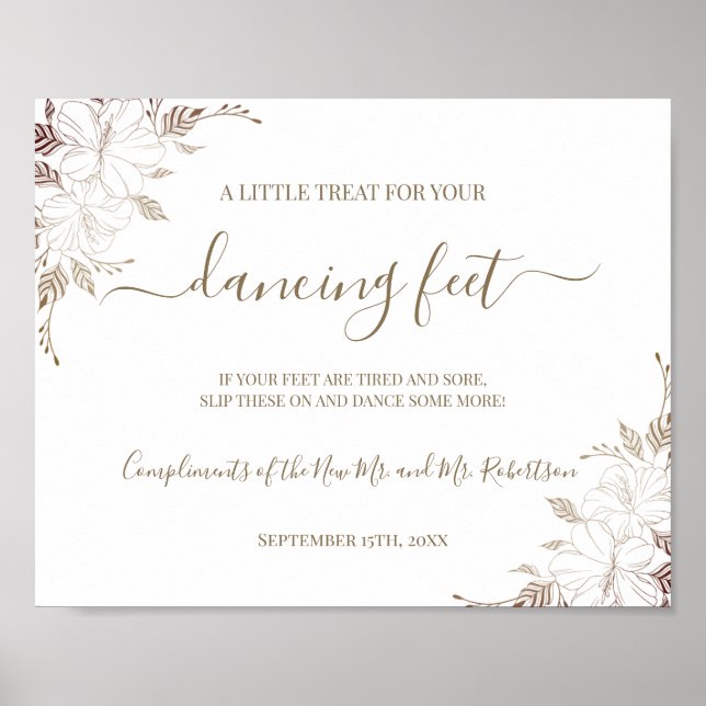 Dancing Feet Flip Flops Wedding Reception Sign (Front)