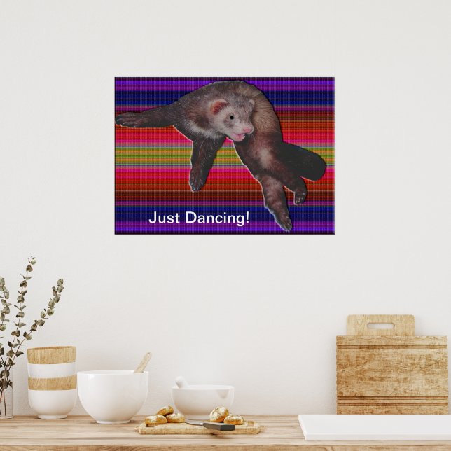 Dancing Ferret Colour Pattern Poster (Kitchen)