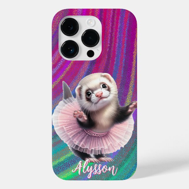 Dancing Ferret in a Tutu Doing Ballet Case-Mate iPhone Case (Back)