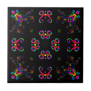 Dancing Fiesta Flowers Tile