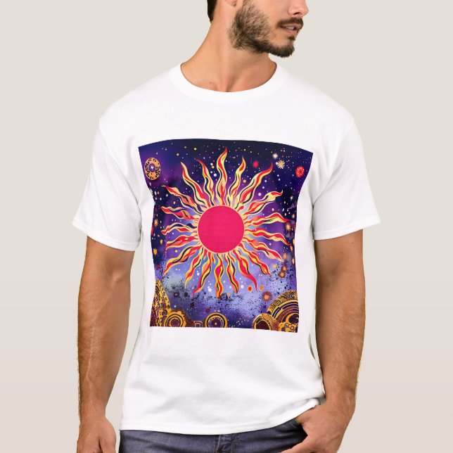 “Dancing Fire of the Cosmos” The Sun T-Shirt (Front)