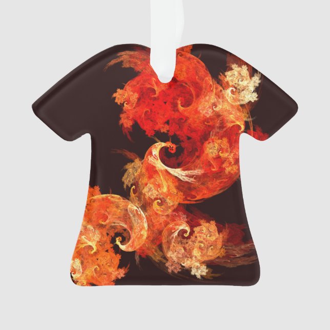 Dancing Firebirds Abstract Art Acrylic Shirt Ornament (Front)