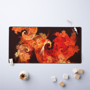 Dancing Firebirds Abstract Art Desk Mat