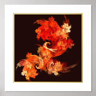 Dancing Firebirds Abstract Art Foil Prints