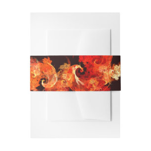 Dancing Firebirds Abstract Art Invitation Belly Band