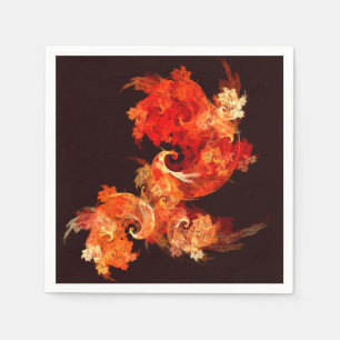 Dancing Firebirds Abstract Art Napkin