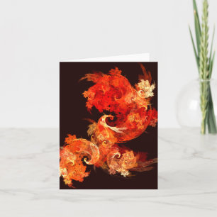 Dancing Firebirds Abstract Art Note Card