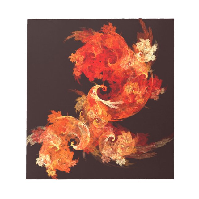Dancing Firebirds Abstract Art Notepad (Front)