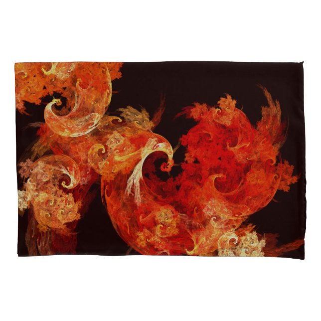 Dancing Firebirds Abstract Art Pillowcase (Front)
