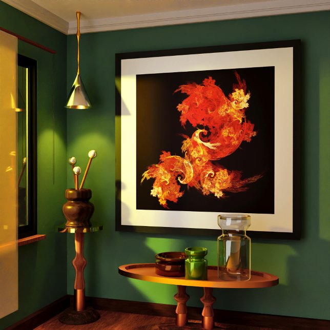 Dancing Firebirds Abstract Art Print (Dancing Firebirds Abstract Art Poster)