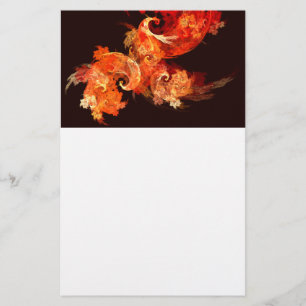Dancing Firebirds Abstract Art Stationery