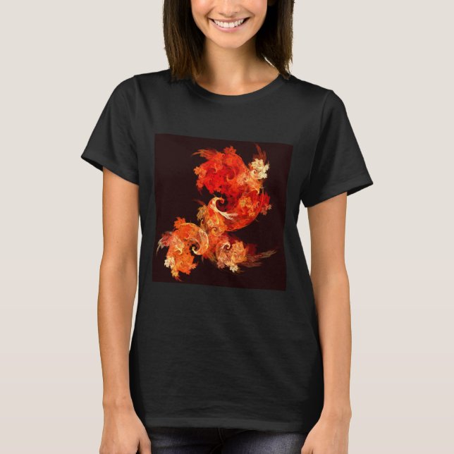 Dancing Firebirds Abstract Art T-Shirt (Front)