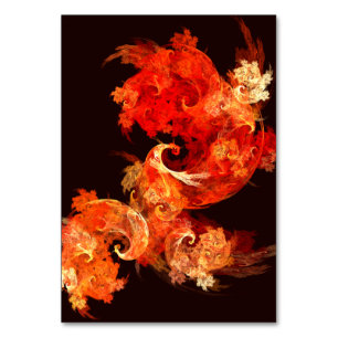 Dancing Firebirds Abstract Art Table Card