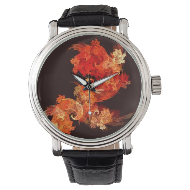 Dancing Firebirds Abstract Art Watch (Front)