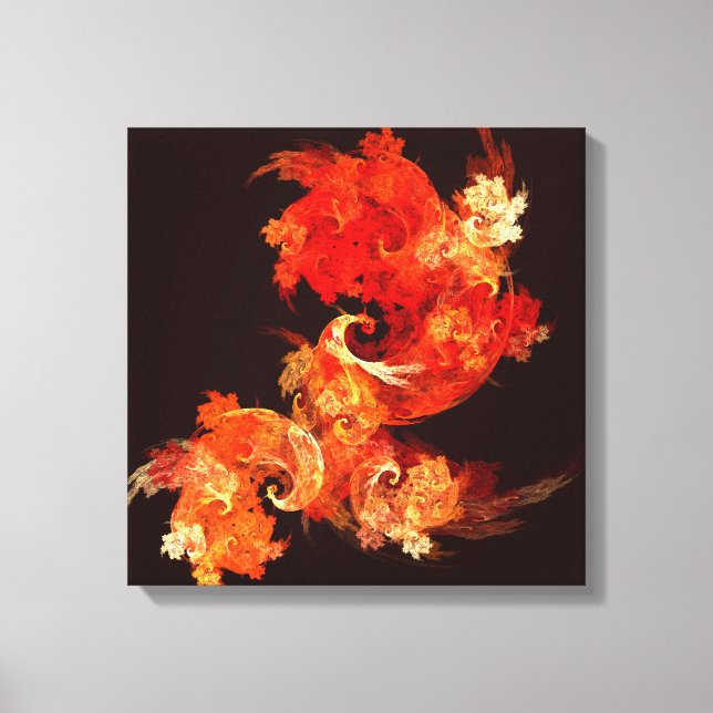 Dancing Firebirds Abstract Quad Canvas Print (Front)