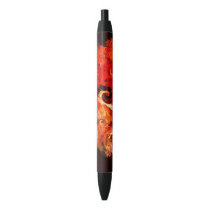 Dancing Firebirds Art Modern Fractal Abstract Black Ink Pen