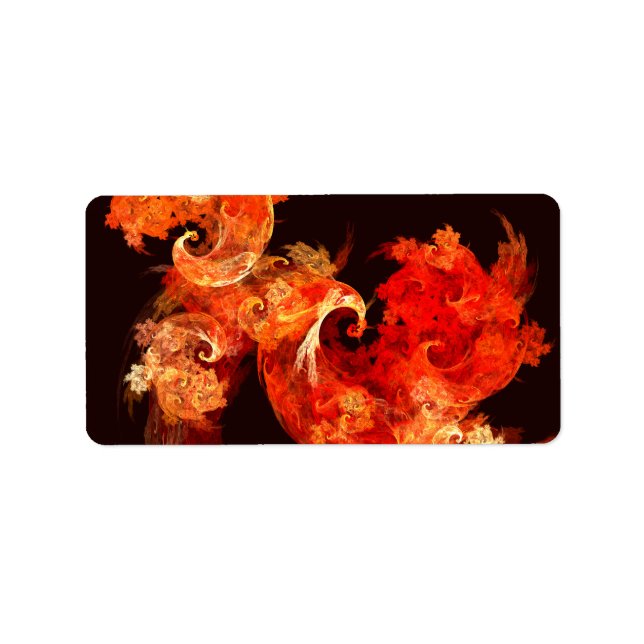 Dancing Firebirds Art Modern Fractal Abstract Label (Front)