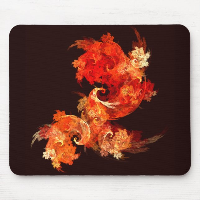 Dancing Firebirds Art Modern Fractal Abstract Mouse Pad (Front)