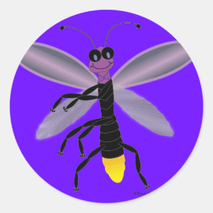 Dancing Firefly Classic Round Sticker