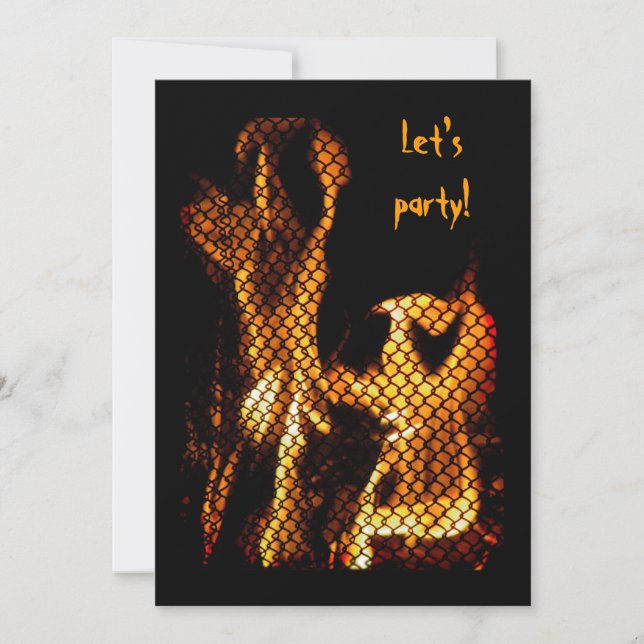 Dancing Flames Halloween Invitation (Front)