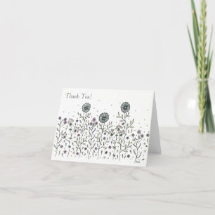 Dancing Flower in a Meadow Thank You Card