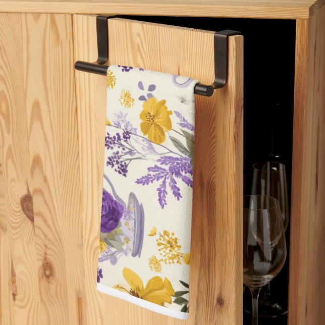 Dancing flower  tea towel (Thirds Fold)