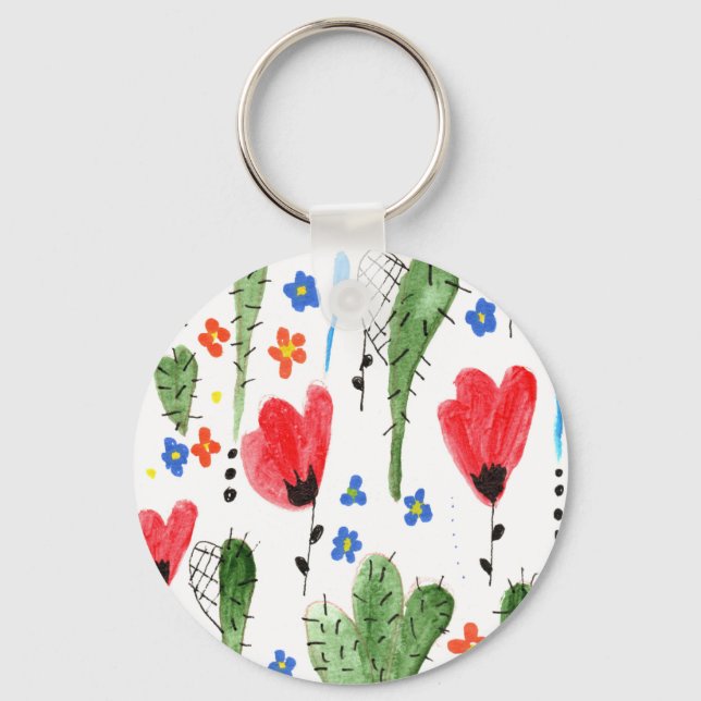 Dancing Flowers Key Ring (Front)