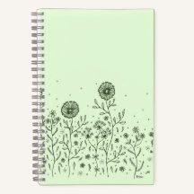 Dancing Flowers on a Meadow, light green