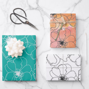 Dancing Flowers Wrapping Paper