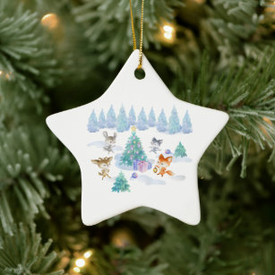 Whimsical Woodland Animals Christmas Tree Decorations Ornaments Zazzle Co Nz