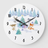 Dancing Forest Animals Christmas Watercolor