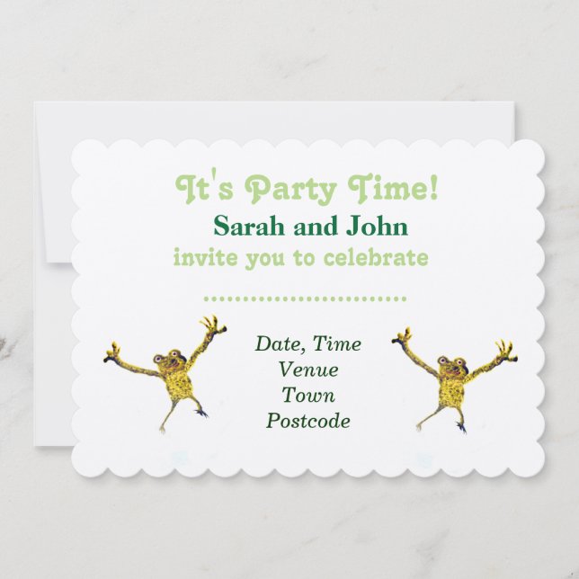 Dancing Frog Party Animal Invitation (Front)